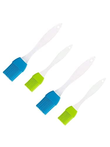 Image of Yiouou Food Brush, Silicone Pastry Basting Brush, 4 Pcs, 6.7" & 7.9", True, Plastic Handle, PASTRY_BASTING_BRUSH, Brush, 4 Pcs