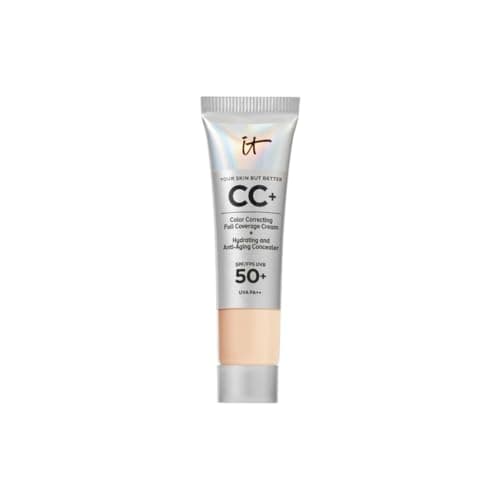 Image of IT Cosmetics CC+ Cream SPF 50+ Travel Size Colour Correcting Full-Coverage Foundation, Hydrating Skincare, Hyaluronic Acid & Niacinamide, Radiant Finish, Shade: Light, 12ml