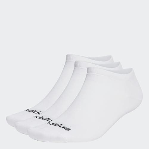Image of adidas Unisex Thin Linear Low-Cut Socks 3 Pairs, White/Black, 8.5-10
