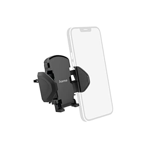 Image of Hama Move Car Phone Holder for Smartphones Width 4.5 to 9 cm, Clip Air Vent Attachment 360° Swivel Black