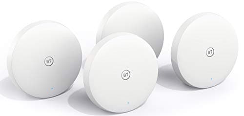 Image of BT Mini Whole Home Wi-Fi Mesh System, Pack of 4 Discs for Seamless, Fast (AC1200) Connection in Larger Homes - App Control, 3-Year Warranty