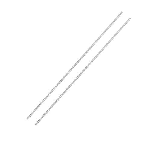 Image of TA-VIGOR 2Pcs 2mm Extra Long Twist Drill Bits, 160mm Length High-Speed Steel HSS Straight Shank Spiral Drill Bits for Wood Metal Aluminum Plastic