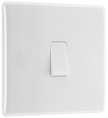 Image of BG Electrical Single Intermediate Wall Light Switch, Round Edge, Nexus 800 Series, White Moulded, 20A, 16AX, 813