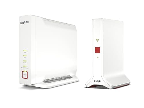 Image of FRITZ! Tri Band Mesh Set: FRITZ!Box 4060 (Wi-Fi 6 Router with up to 4,800 Mbps + 1,200 Mbps) and FRITZ!Repeater 3000 AX (Wi-Fi 6 Repeater with up to 3,600 Mbps + 600 Mbit/s)