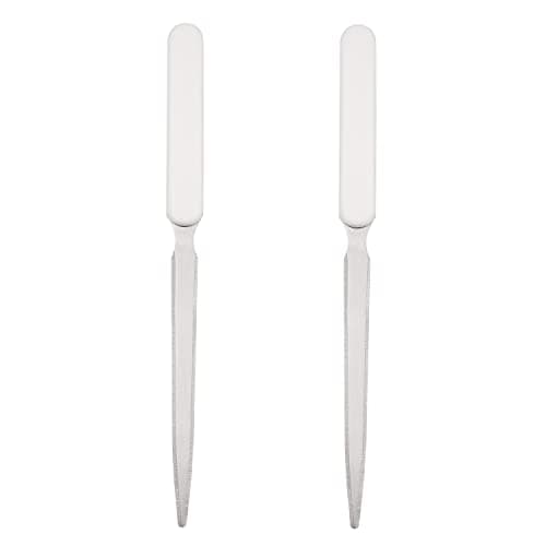 Image of MFUOE 2 Pieces Letter Opener Sturdy Stainless Steel Office Paper Knife Plastic Handle Portable Envelope Opener for School Home Work Uses (White)