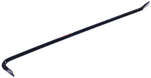 Image of Amtech Long Wrecking Bar for Max Leverage, Drop-Forged Steel with Chisel & Swan-Neck Ends, Fast Demolition & Nail Removal, 36"