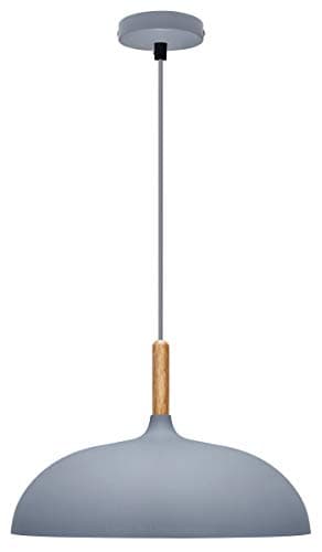 Image of Modern Retro 1 Lamp Pendant Ceiling Light Grey Metal Dome Shade for Kitchen Island Dining Room Table M0133-F