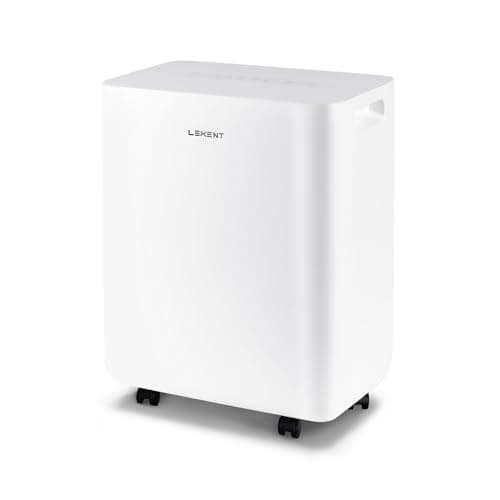 Image of LEXENT 10L Dehumidifier and Air Purifier 2 in 1, Low Energy Dehumidifier for Home Damp/Drying Clothes/Bedroom/Bathroom Quiet 4 Stage Air Purification with Rolling Caster Reduce Damp Prevents Mould