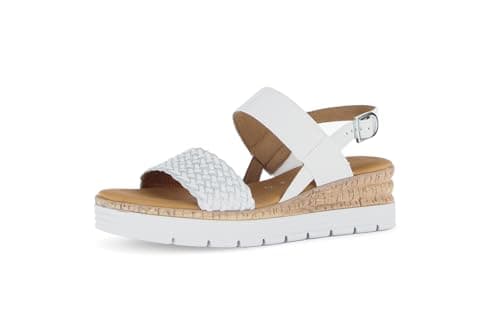 Image of Gabor Women's Strappy Sandals, Women's Sandals, White Silver 51, 9 UK