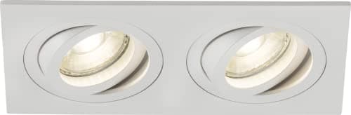 Image of Knightsbridge Downlight, Aluminium, White, Twin