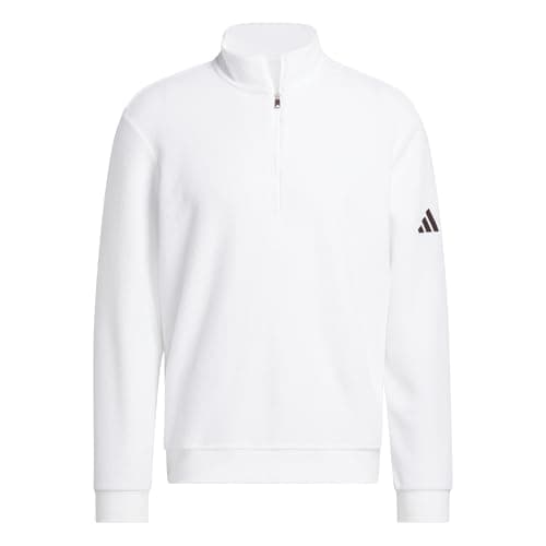 Image of adidas Men's MENS ULTIMATE365 TERRY CLOTH QUARTER ZIP PULLOVER, white, S