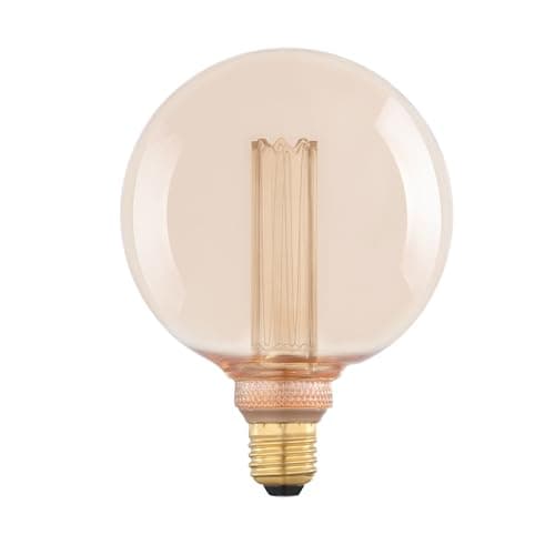 Image of Eglo E27 LED Bulb, Amber Vintage Globe for Retro Lighting, 4W, 170 lumens, Extra Warm White, 1800K, Edison Bulb G125, Ø 12.5 cm