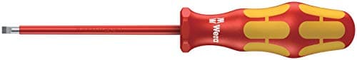 Image of Wera 160 i Kraftform Plus Lasertip VDE Insulated Screwdriver, Slotted 0.8 x 4 x 100 mm, 05006115001