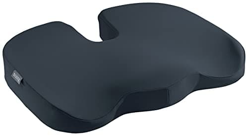 Image of Leitz Seat Cushion, Padded Support For Home Or Office Chair, Relieves Spinal Pressure, Reduces Neck & Back Pain, Fabric Cover With Inner Foam Material, Ergo Cosy Range, Velvet Grey, 52840089