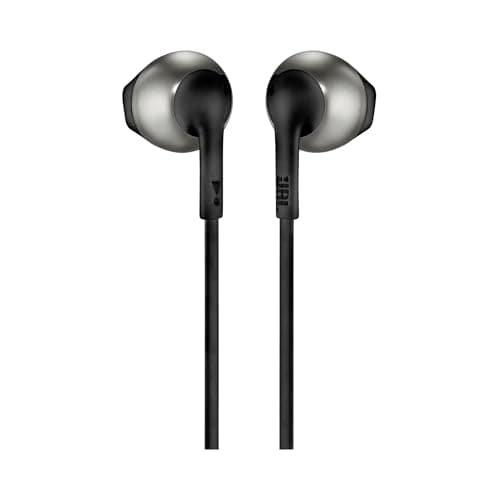 Image of JBL Tune 205 - Wired Comfort-fit ergonomics Earbud Headphones, Pure Bass Sound, Tangle-Free Flat Cable with 1-Button Remote and Microphone (Black)