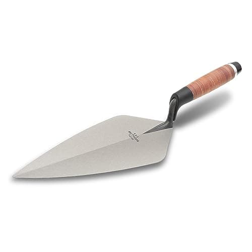 Image of Marshalltown 34L12 12-inch Brick Trowel Wide London - Leather Handle M/T34L12