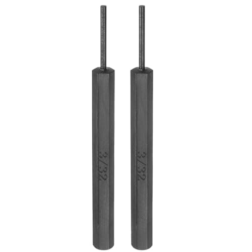 Image of sourcing map 2pcs Pin Punch 3/32" Non-marring Drive Punch Carbon Steel Cylindrical Alignment Center Hole Pin Tool for Watch Repair Automotive Jewelry Craft