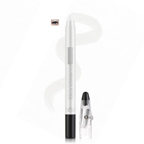 Image of Waterproof Eyeshadow Stick with Built-in Sharpener– Shimmer Eye Shadow Pencil for Long-Lasting Non-Smudge Glitter Makeup, Pearlescent Eyeliner Pen with Creamy Crayon Design (01#PEARL WHITE)