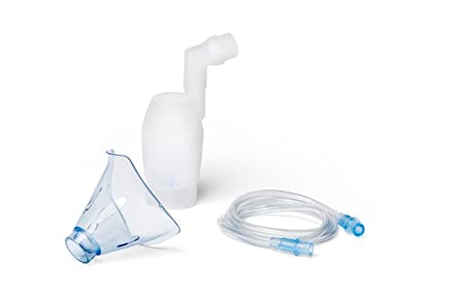 Image of OMRON NEB6020 Adult Mask Replacement | Aerosol Nebuliser Replacement Set for OMRON C102 Total Nebuliser | Adult Mask, Air Tube | OMRON Original Accessory