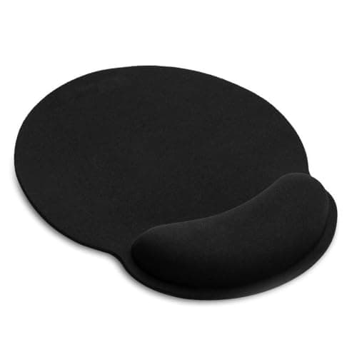 Image of TEKXDD Mouse Mat BLACK ANTI-SLIP COMFORT MOUSE PAD MAT WITH GEL FOAM REST WRIST SUPPORT FOR PC LAPTOP - Compatible with Laser and Optical Mice