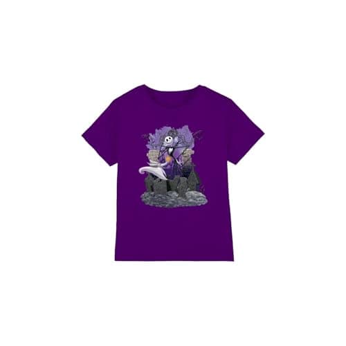 Image of The Nightmare Before Christmas Boys Jack Skellington Graves Unisex Kids T-Shirt, Purple, 3-4 Years UK