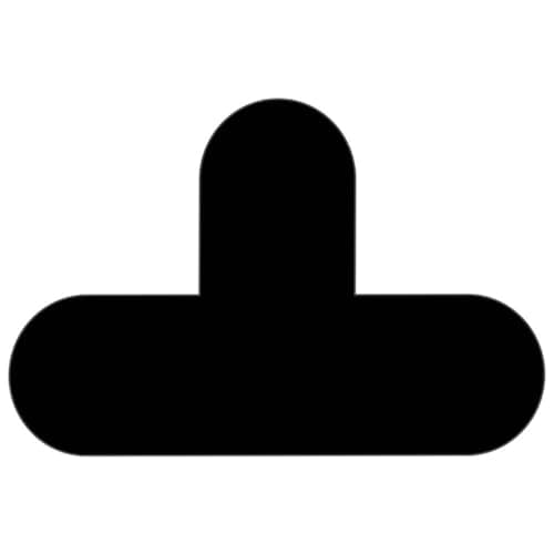 Image of Floor Signalling Black T Sign 200mm high x 300mm wide, Colour - BLACK Pack of 10