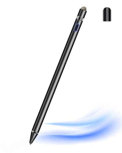 Image of Stylus Pen Tablet Pen for All Touch Screens 1.45mm Fine Tip Input Pens ipad pen for Smartphone Compatible with iPads/Tablets/iPhones/Samsung/Lenovo/Android/iOS with Two Caps (Black)