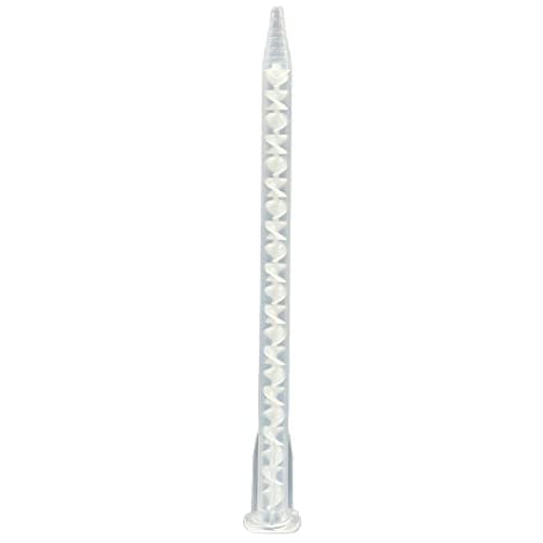 Image of CosmoMix Helical Static Mixer Nozzle Tip, Bayonet Connection, 6 Inches, 21 Elements, 10 Pieces, for AB Glue Acrylic Adhensive Gun Mixer, 50ml Adhesive Applicator Cartridges (RCS07-21S)