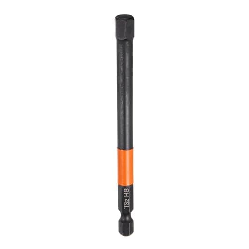 Image of sourcing map 1pcs H8 Hex Head Drill Bit Wrench 8mm Metric Flat Tip 1/4" Hex Shank 100mm (4") Long Magnetic Black Phosphate Hexagonal Screw Driver Socket Industrial Screwdriver Power Bits