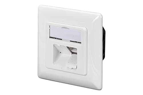 Image of Digitus LSA junction box Cat-5e - 2 port RJ45 - Flush-mounted or surface-mounted network socket - Horizontal feed - Design-compatible - 1 Gbps - Shielded - PoE-compatible - White RAL9003