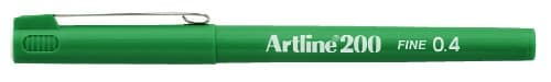 Image of Artline 200 0.4mm Bullet Tip Fineliner - Green [Pack of 12]