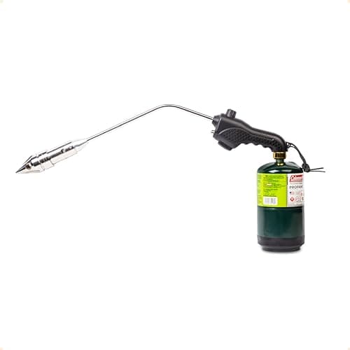 Image of ROCKETFIRE Fire Starter Torch | Perfect Propane Torch Head, Grill Gun, Charcoal Torch | Compatible with Bernzomatic Propane & MAP/PRO Fuels | Stainless Steel Tri-Flame Tip | Fuel NOT Included | Black