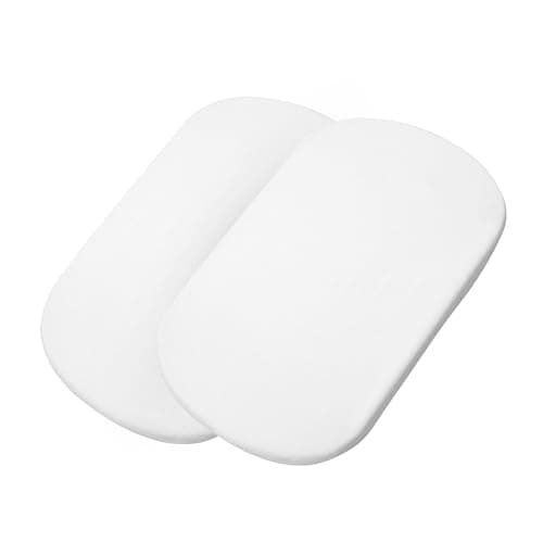 Image of Maxi-Cosi Iora Baby Bed Sheets, Baby Cot Bedding, Bedside Crib Fitted Sheets for Maxi-Cosi Iora (Air) and Tori, Set of 2 Bedside Crib Sheets, White