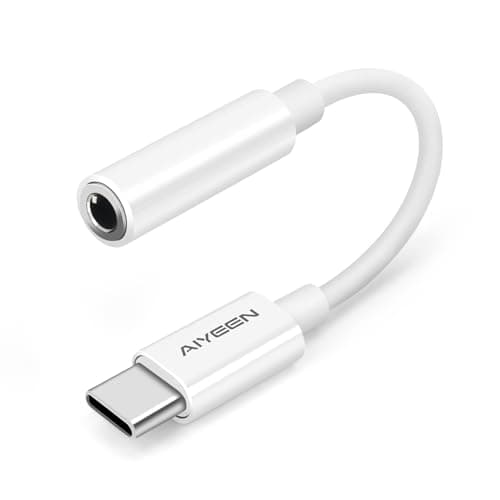 Image of Upgraded USB C to 3.5mm Jack Female Headphone Adapter, USB C to Aux Headphone Audio Adapter, Hi-Res DAC Chip Headphone adaptor Compatible with iPhone 15 Series Samsung, Pixel, iPad, MacBook (White)
