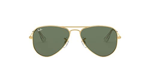 Image of Ray-Ban Unisex-Kid's Aviator Junior Sunglasses, Negro, 50