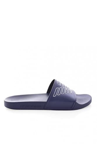 Image of Emporio Armani Eagle Slider Mens Pool Shoes Blue 6.5 (40)