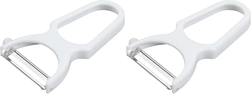 Image of Chef Aid Speed Peeler, Quick and Easy Swivel Peeler with Double Edged Steel Peeling Blade with Plastic Grip Handle for Comfort While in use, BPA Free Plastic and Dishwasher Safe (Pack of 2)