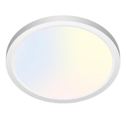 Image of zemty 12W LED Ceiling Light, 3000K/4000K/6500K Bathroom Lights IP44 Waterproof, Ultra Thin Round Flush Lighting for Toilet Porch Hallway Utility Room 16cm