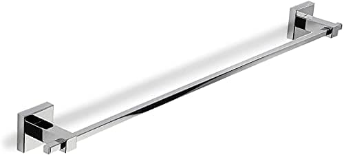 Image of Croydex Bathrooms Everson Wall Mounted Chrome Towel Rail for Bathroom, Kitchen & Shower, 80mm(H) x 495mm(W) x 60mm(D), Silver