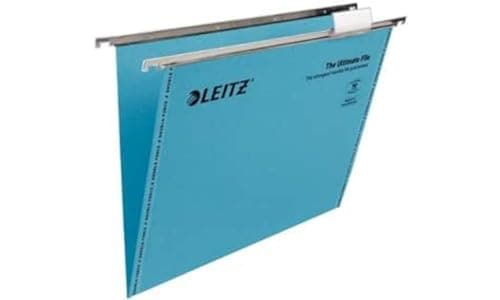 Image of Leitz Ultimate Suspension File Recycled with Tabs Inserts V-Base A4 - Blue, Pack of 50