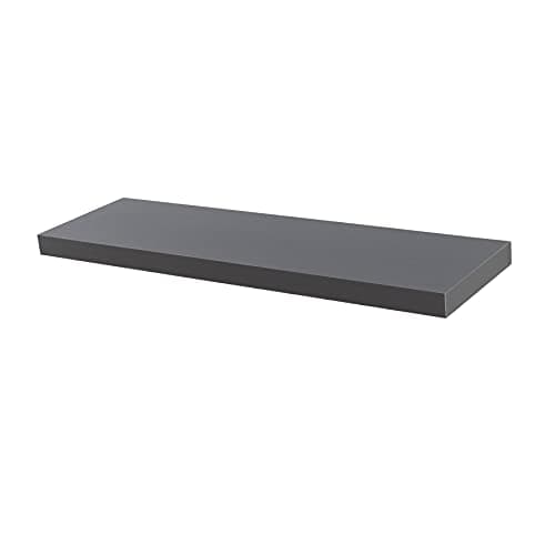 Image of Harbour Housewares Modern Floating Wall Shelf - 80cm - Grey - Photo Gallery Bookshelf Wall Shelves for Living Room Display, Bedroom, Office Storage