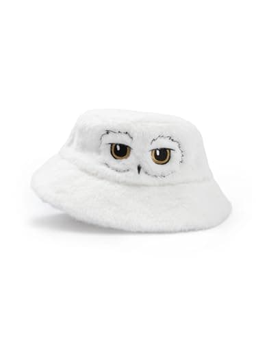 Image of Harry Potter Hedwig Unisex Kids White Bucket Hat | Classic Plain Design in Fluffy Material | Ideal for Outdoor Adventures, Dress-Up & Themed Events Merch