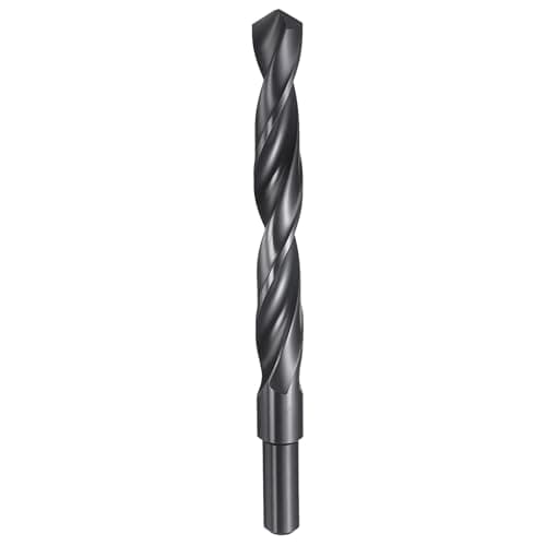 Image of sourcing map 16.5mm Drill Bit 13mm Reduced Shank Round 4241 High Speed Steel Nitriding Black 118° Standard Point for Plastic Wood Copper Aluminum Iron Medium Soft Metal