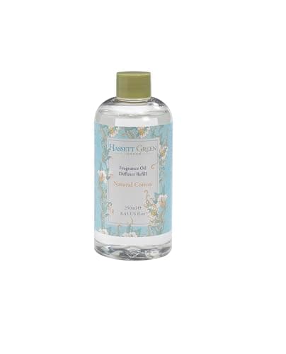 Image of Hassett Green London - Natural Cotton - Fragrance Oil Reed Diffuser Refill - Larger Size 250ml Bottle