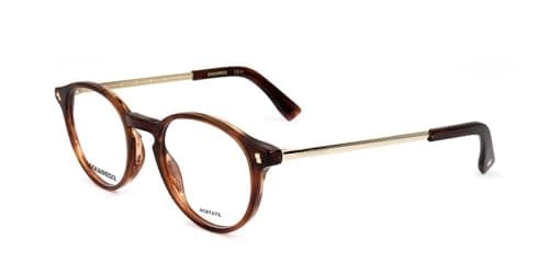 Image of DSQUARED2 D2 0056 Glasses, Brown Horn, 49 for Men, Brown Horn