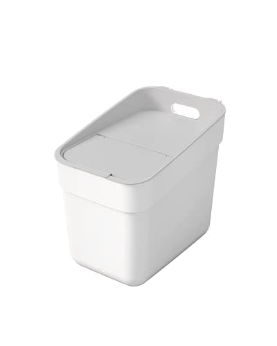 Image of Curver Ready To Collect 20L Sorting Bin - Ideal Under Sink - With Wall Mount for Wall or Door - Kitchen, Bathroom, Laundry Room - 100% Recycled - White
