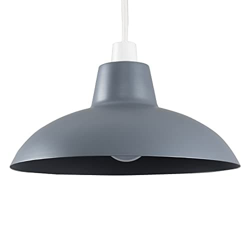 Image of MiniSun | Retro Style Dark Grey Metal Ceiling Light Shade | Pendant Lights, Home Décor & Improvement Essential | 28.8cm Shade Width