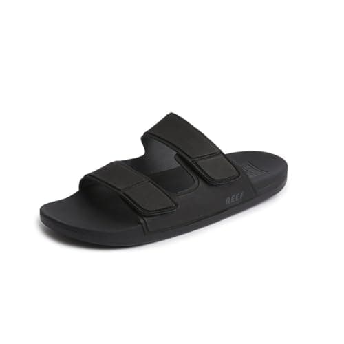Image of Reef Cushion Tradewind Leather Sandals in Black