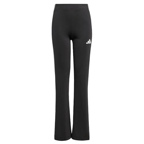 Image of adidas Girl's TRAIN ESSENTIALS 3-STRIPES FLARED LEGGINGS, black/white, 11-12 Years