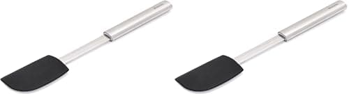 Image of Brabantia Profile Silicone Spatula with Matt Steel Handle - Heat Resistant, Flexible, Non-Scratch, Dishwasher-Safe Cooking Utensil (Pack of 2)